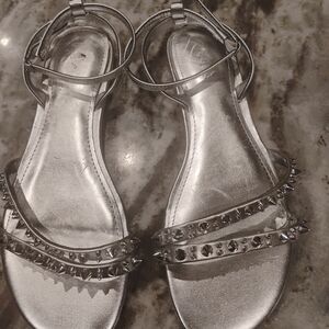 Guess Silver Spiked Sandals